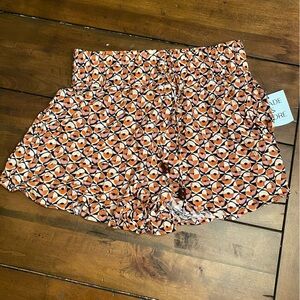 Shade & Shore Geometric Patterned Swim Cover Shorts in Orange and Black size XS